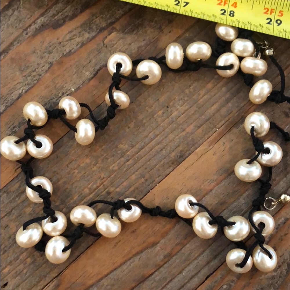 j crew giant pearl on cord necklace